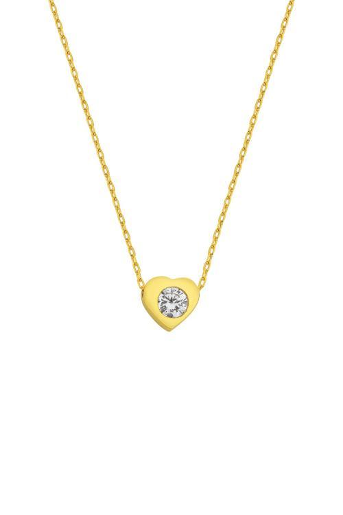 925 Ayar Gümüş Pırlanta Montür Model Kalp Tasarım Kolyeler