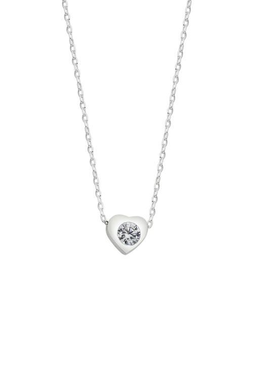 925 Ayar Gümüş Pırlanta Montür Model Kalp Tasarım Kolyeler