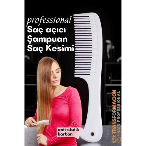 HSNET Dolaşık Saç Açıcı Tarak - Şampuan Saç Boyası Tarağı - Geniş Dişli Saç Kesim Tarağı Profesyonel