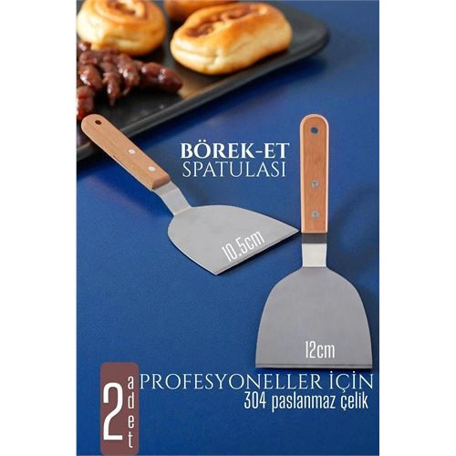 HSNET Mutfak Spatulası- Hamur Börek Et Spatulası 105 ve 12 cm 2 Lİ SET