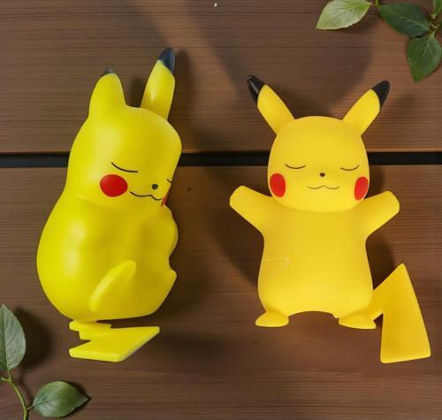 2 ADET Pokemon Pikachu LED Işıklı Karakter Mod Gece Lambası Çocuk Odası Süsü Doğum Günü Hediyesi Set