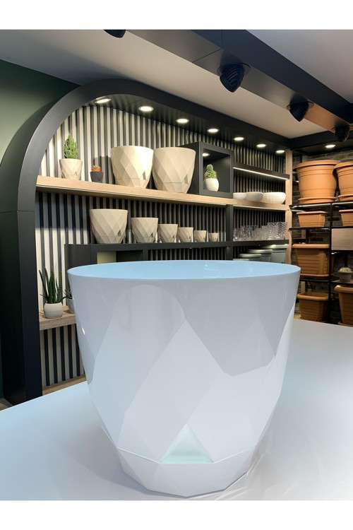 Wiliss Home 7 No Yakamoz Çiçek Bitki Toprak Saksı 26 Litre Beyaz