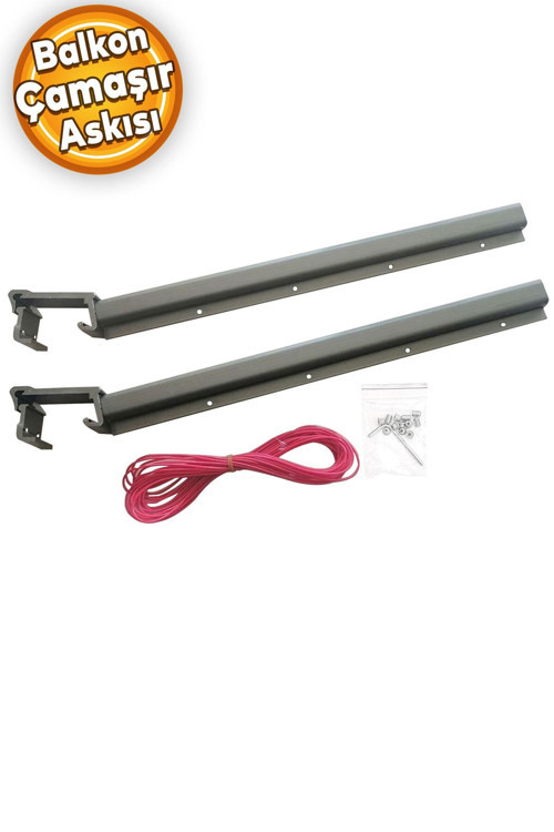 Balkon Çamaşır Kurutma Askısı Alüminyum Küpeşte Askılığı Kurutmalık Bronz Kare 80X30 Mm