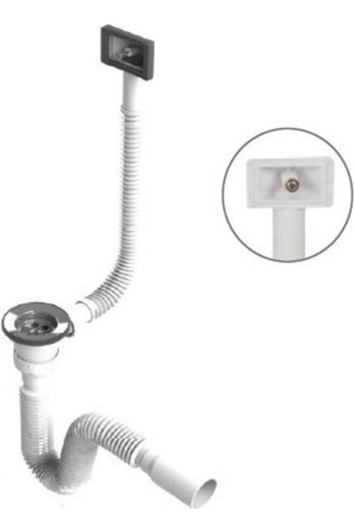 Evye Sifonu Körüklü Yandan Taşmalı Damlalıklı Evye Sifonu