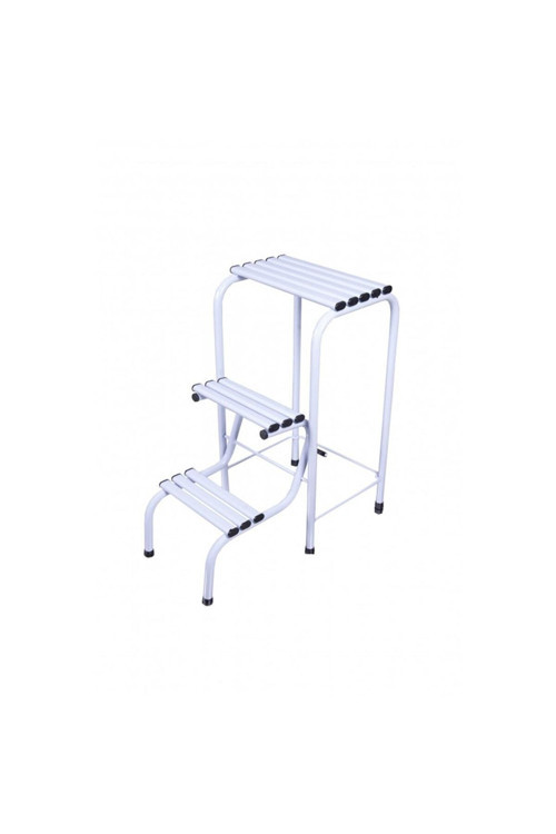 Xxx 1511 Metal Tabure Merdiven 3 Basamaklı Beyaz Renk Tabureli Merdiven