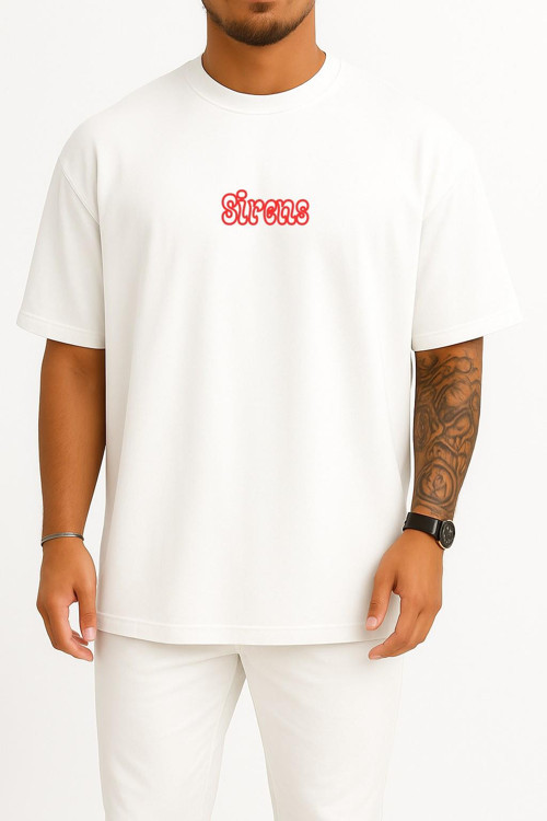 Oversize Sirens Yabancı Dizi Göğüs Baskılı Unisex T-Shirt