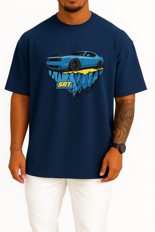 Oversize Dodge Srt Göğüs Baskılı Unisex T-Shirt