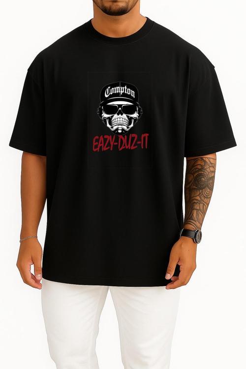 Oversize Eazy Duz İt Eazy E Göğüs Baskılı Unisex T-Shirt