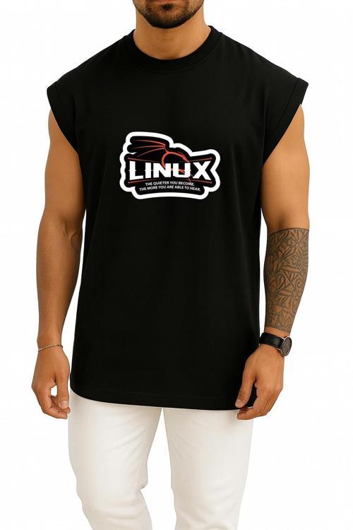 Oversize Kali Linux Göğüs Baskılı Atlet