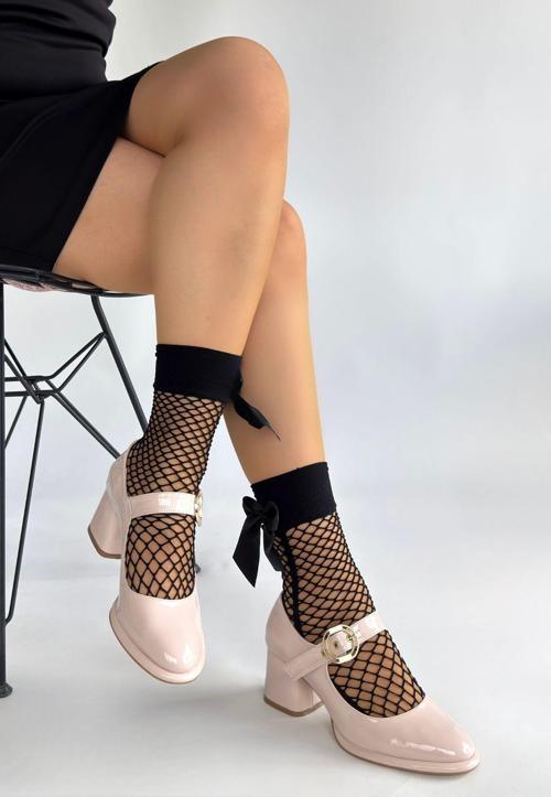 Weys Bej Rugan Topuklu Ayakkabı