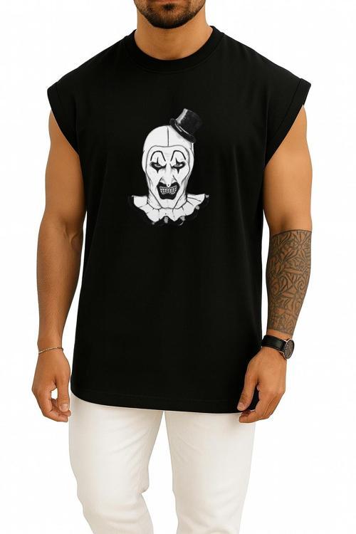 Oversize Terrifier Göğüs Baskılı Atlet