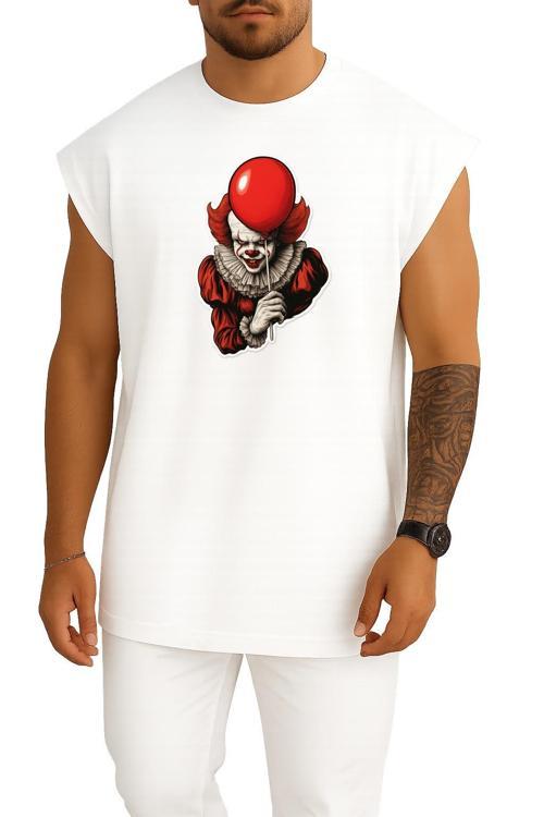 Oversize Pennywise Göğüs Baskılı Atlet