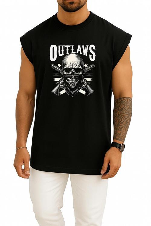 Oversize Outlaws Göğüs Baskılı Atlet