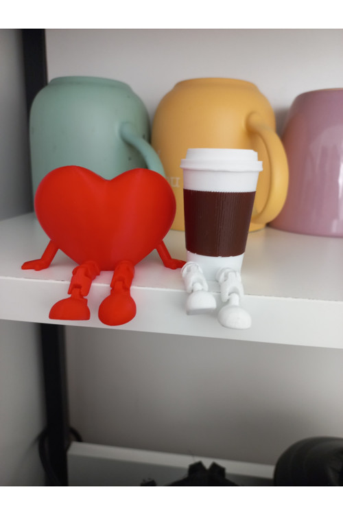 Sevimli Masaüstü Arkadaşları: 3D Baskı Kalp Ve Kahve Bardağı Obje