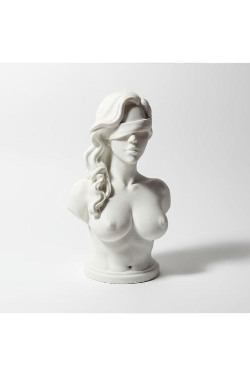 Soyut Zarafet–Gözleri Kapalı Kadın Büst Heykel(Pla 3D Baskı Modern Dekor Heykel)