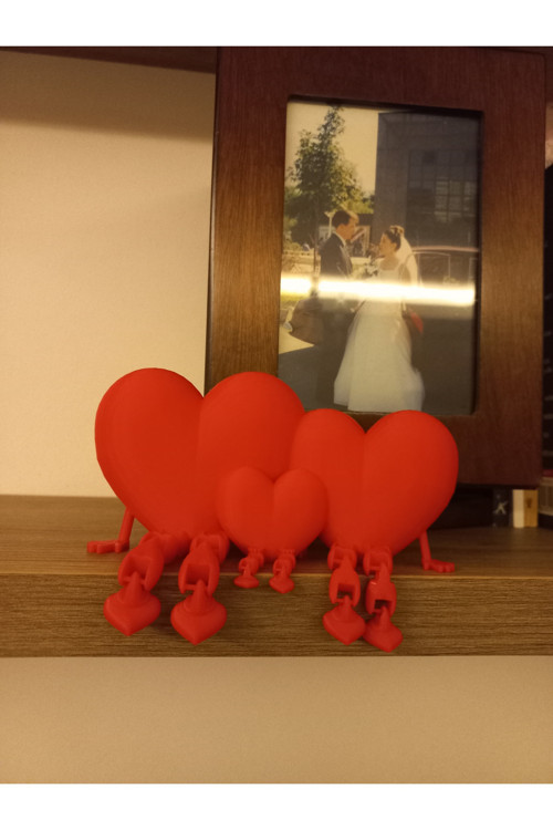 Anne Baba Ve Çocuk Aile Kalpli Sevimli Biblo