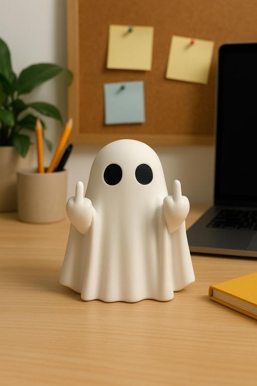 Hayalet Orta Parmak Heykel Eğlenceli Dekor Ve Mizah Dolu Hediyelik