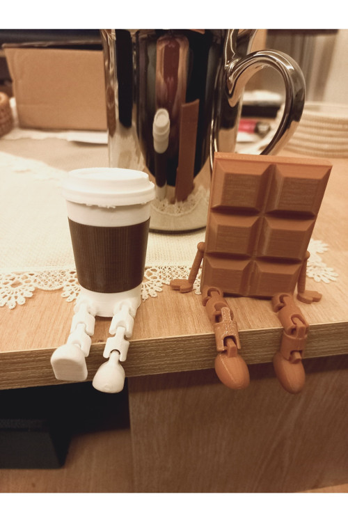 2Li Sütlü Çikolata Ve Kahve Bardağı Sevimli Biblo Seti Kahve Köşesi