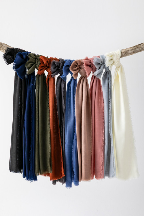 12 Li Dağıtmalık Flamlı Tülbent Yazma Seti - 100X100 Cm, Pamuklu, 12 Farklı Renklerde Başörtüsü,