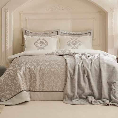 Grace 8 Parça Çift Kişilik Çeyiz Seti Gri