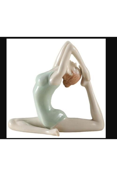 – Yoga Yapan Kadın Biblo (14×8×12 Cm) | Porselen Figür & Dekoratif Obje