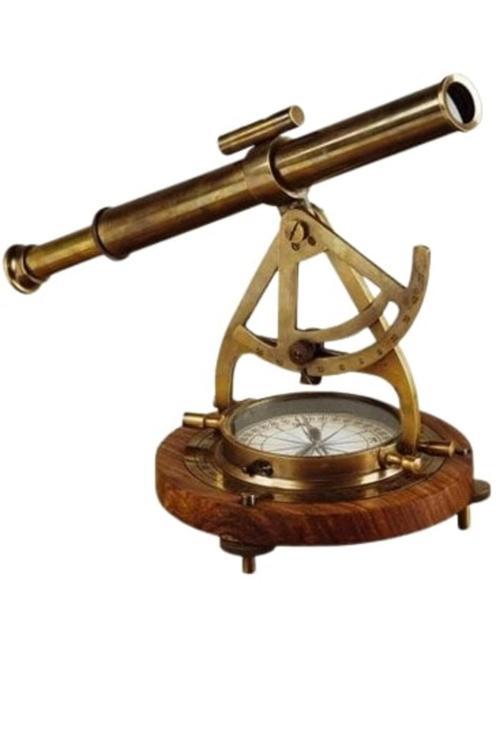 Denizcilik Grubu Marine Pirinç Aksesuar-Pusulalı Teleskop-25*33*18 Cm-Jttr2501