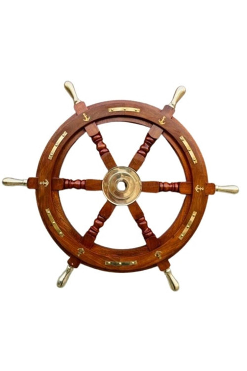 Denizcilik Grubu Marine Aksesuar-Ahşap Dümen-61*61*5 Cm-Jttr2399