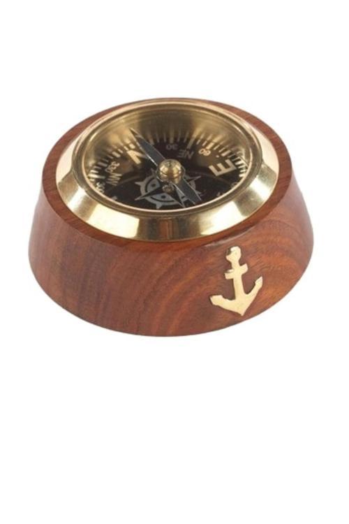 Denizcilik Grubu Marine Pirinç Aksesuar-Pusula-7*7*4 Cm-Jttr2703