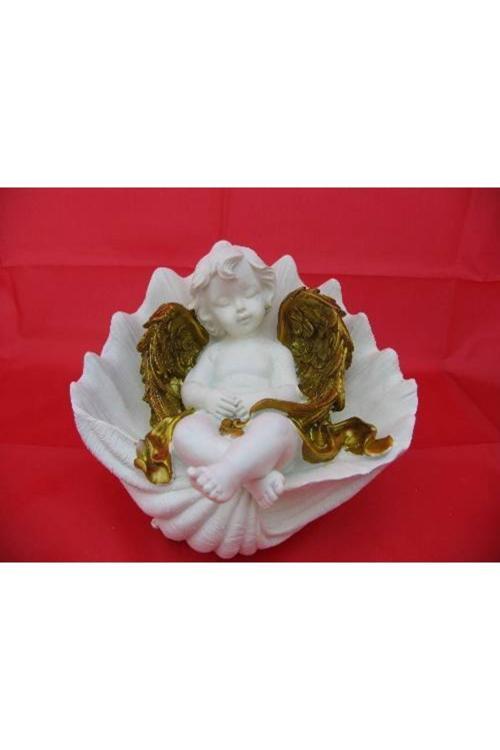 Hediyelik Karışık – Qqc İstiridyede Uyuyan Melek Dekoratif Obje 16,5×15×12,5 Cm