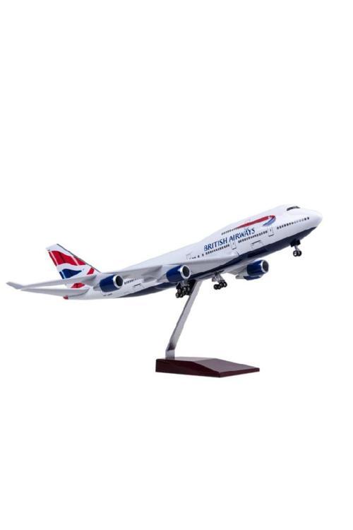 Hediyelik Maket Uçak British Jb747 1:160 Ölçek 47 Cm Koleksiyonluk Dekoratif Obje