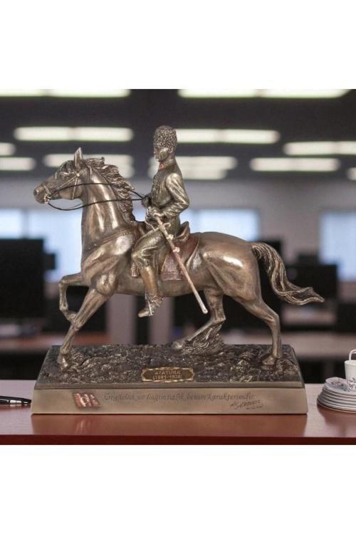 Veronese Serisi – Atatürk Süvari Bronz Biblo 28,5X9,5X26,5 Cm | Dekoratif Obje
