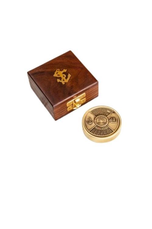 Denizcilik Grubu Marine Pirinç Aksesuar-Kutulu Pusula-9*9*4 Cm-Jttr2706