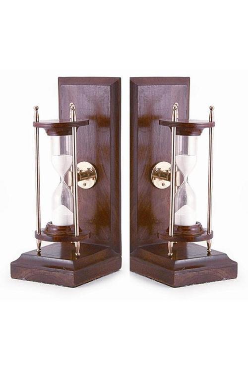 Denizcilik Grubu Marine Pirinç Aksesuar-Kitap Stop Kum Saati-21*26*9 Cm-Jttr31445