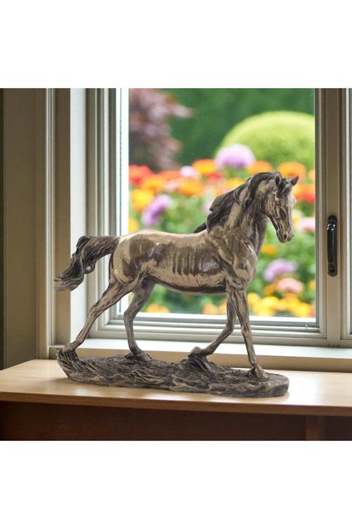 Veronese Koşan At Biblo – Bronz Renkli Dekoratif Obje – 27X9,5X24 Cm – At Figürü