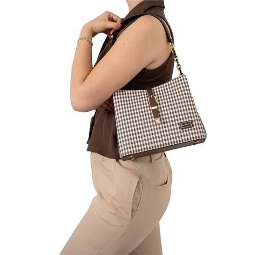 Kadın Omuz Çantası 974-47811 SILVER POLO BAYAN ÇANTASI M191 KAHVE SARI-MAT KAHVE