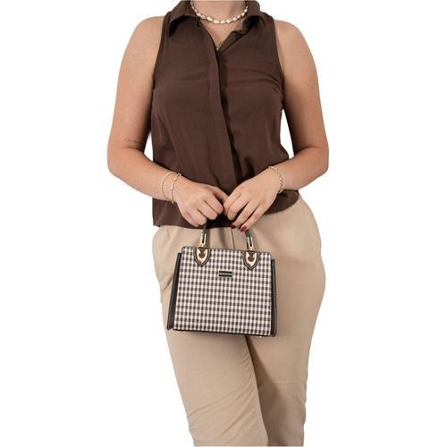 Kadın Omuz Çantası 1133-47431 SILVER POLO BAYAN ÇANTASI M191 KAHVE SARI-MAT KAHVE