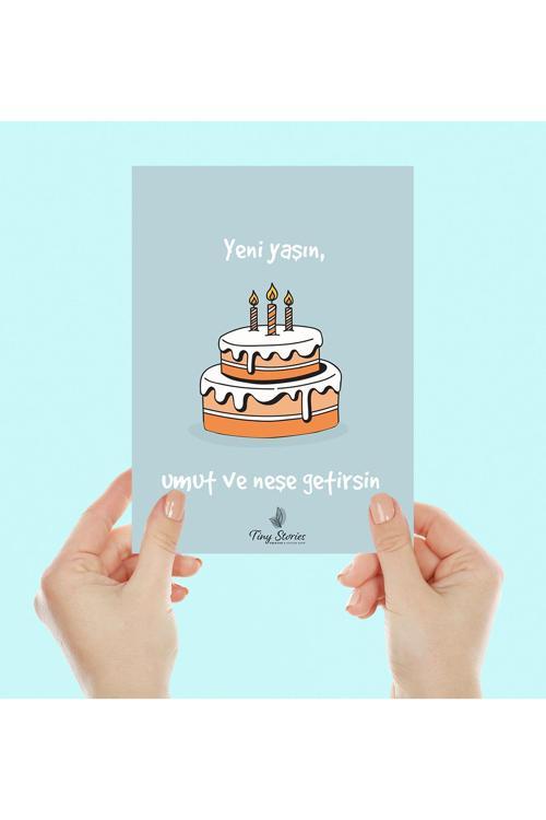 Doğum Günü Motto Kartı Kartpostal - 3 Adet