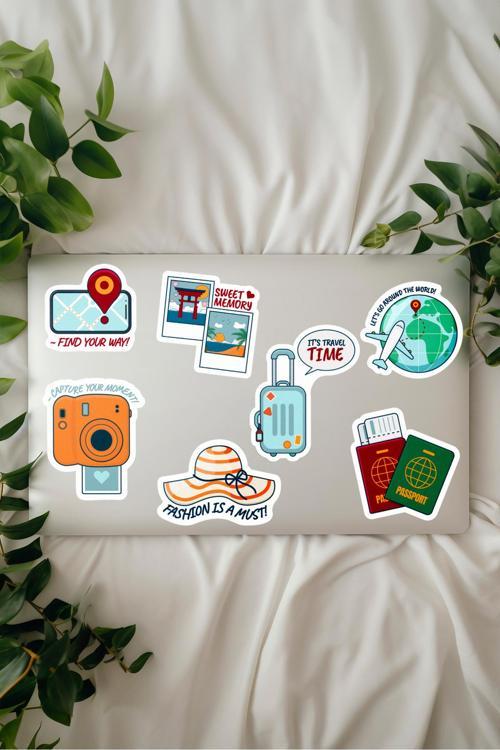 Seyahat Sticker Seti ( Not defteri- Ajanda- Scrapbook )