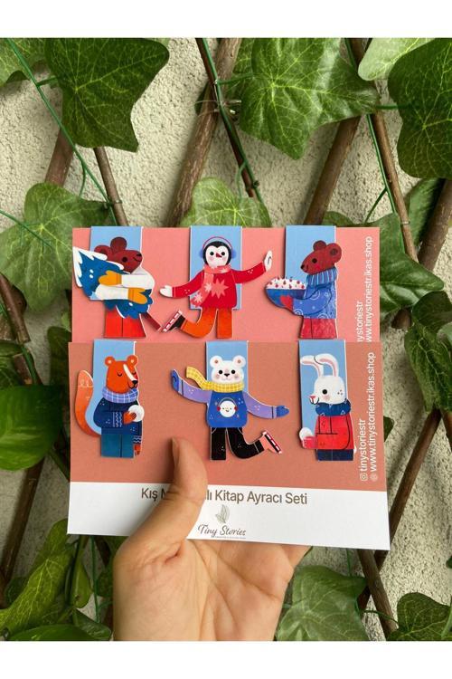 Mıknatıslı Kitap Ayracı - Kış Temalı 6 Adet