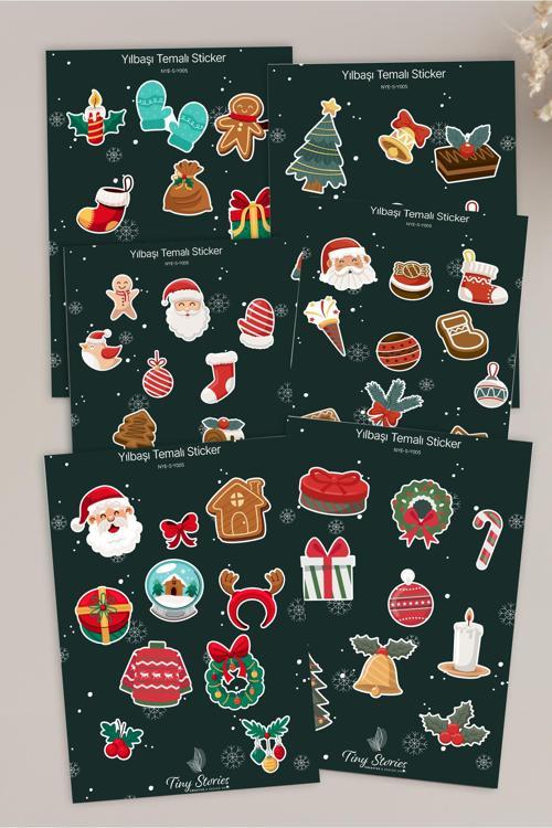 Yılbaşı Temalı Sticker Seti - 6 Adet / Ajanda, Defter,Bullet Journal,Scrapbook