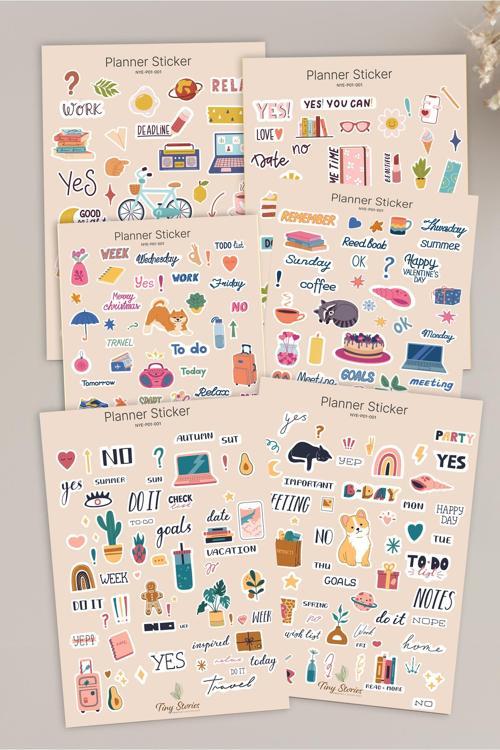 Planlayıcı Sticker Seti - 6 Sayfa / Scrapbook