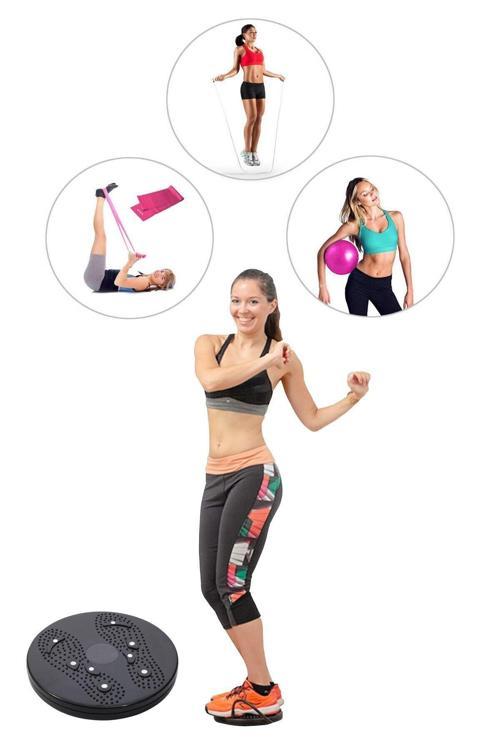 Bel Inceltici Twister + Pilates Denge Topu + Pilates Bandı + Atlama Ipi - 4'Lü Set
