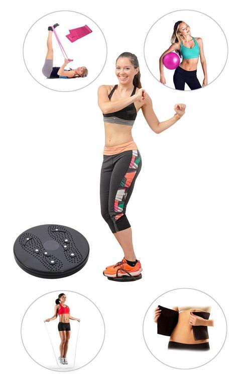 Bel Inceltici Twister + Denge Topu + Pilates Bandı + Atlama Ipi + Termal Kemer - 5'Li Set