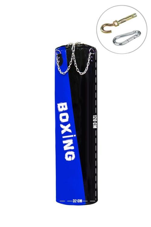 120 Cm X 32 Cm Dolu Mavi-Siyah Boks Torbası + Tavan Askı Kancası