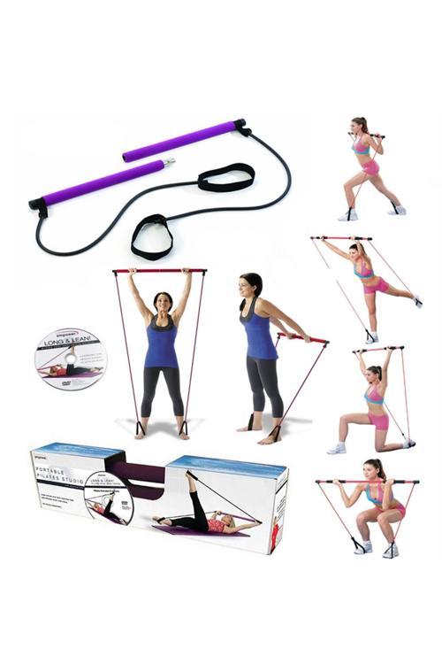 Sportif Portable Studio Pilates Egzersiz Çubuğu Ve Egzersiz Dvd' Si
