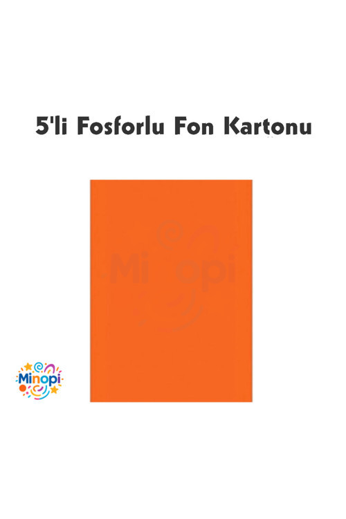 Fosforlu Fon Kartonu 50 X 70 120 G Turuncu Renk 5'Li Rulo