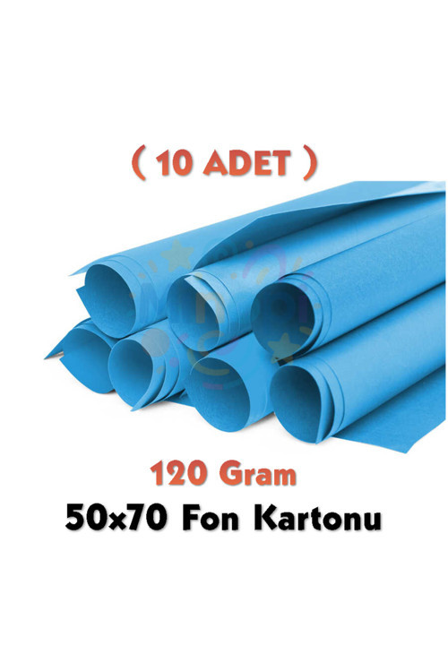 Koyu Mavi Fon Kartonu 50X70 Cm 10'Lu Paket 120 Gr Renkli Fon Kartonu