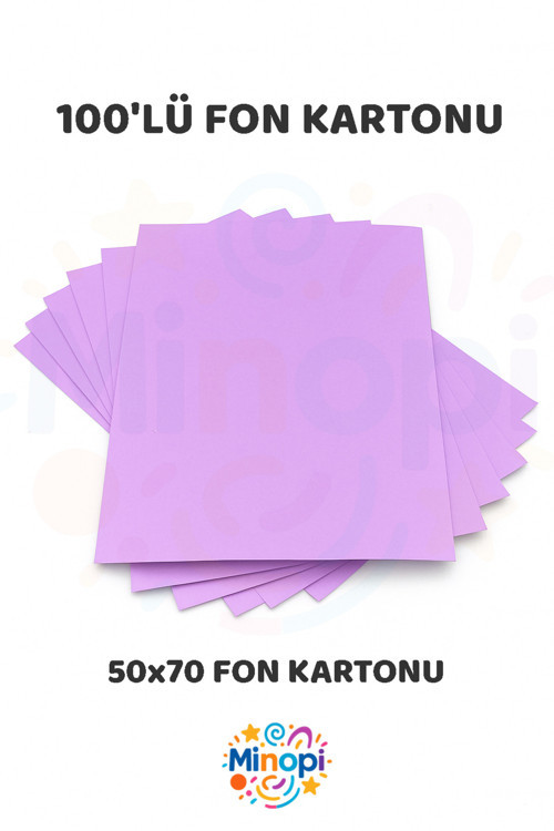 Lila Fon Kartonu 50X70 Cm 100'Lü Paket Renkli Fon Kartonu Kalın Büyük Boy
