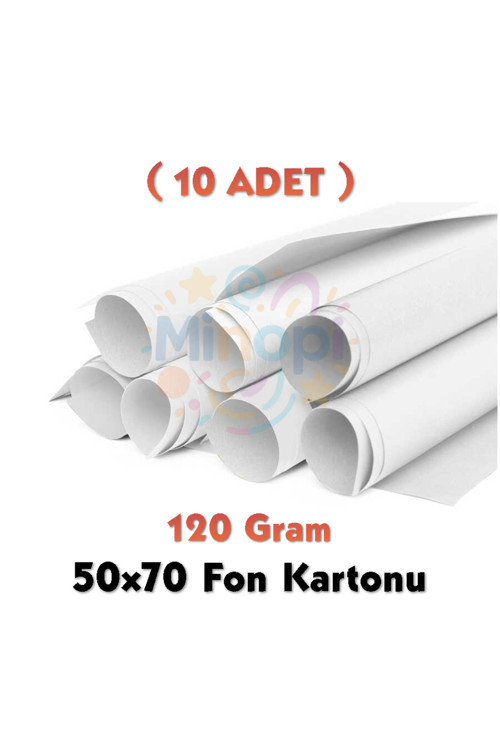 Beyaz Fon Kartonu 50X70 Cm 10'Lu Paket 120 Gr Renkli Fon Kartonu