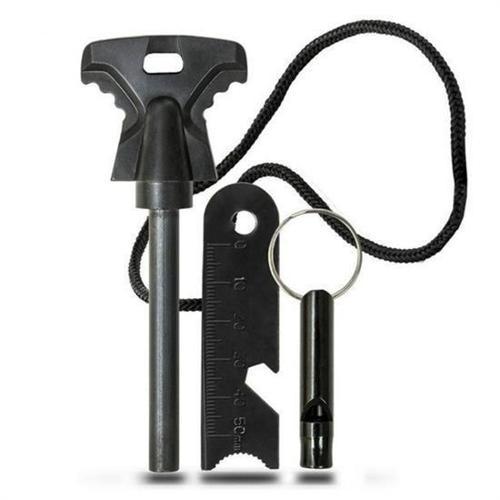 Buffer® Acil Durum Magnezyum Çubuk Çakmaktaşı Hayatta Kalma Ateş Başlatıcı Çakmak Kiti Düdük Hediyel